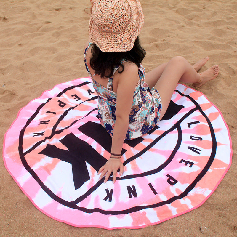 63 x 63" Custom Shape Towel Round Shape Soft Microfiber Beach Towels - Two Side Printing