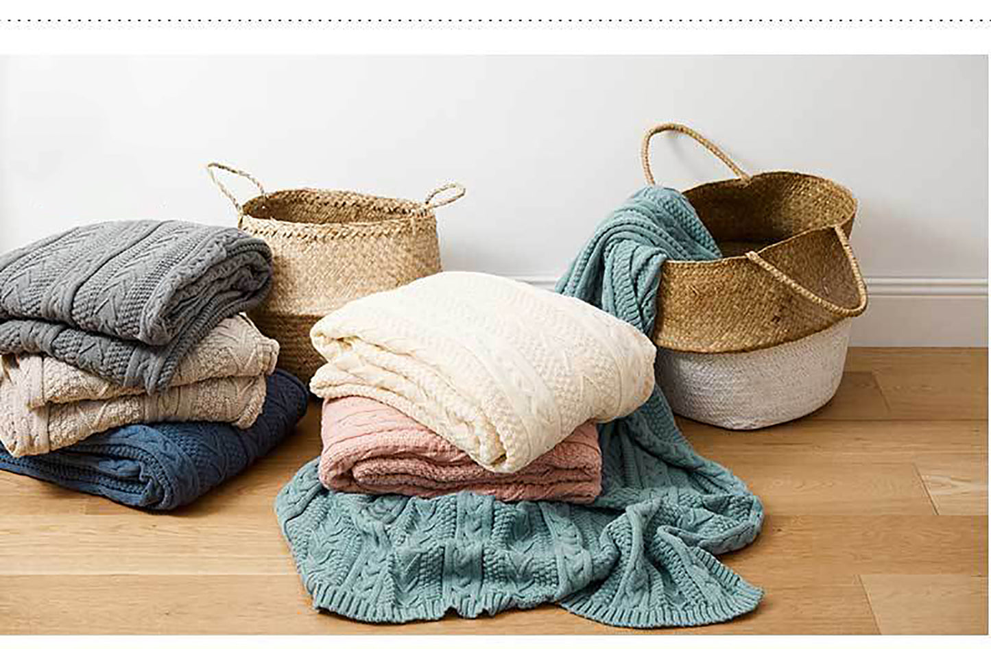 Knitted Blanket Scarf Pashmina Shawls Wraps, Autumn Winter Twin Blanket For Sofa, Bed, Picnic, Couch