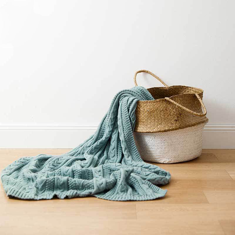 Knitted Blanket Scarf Pashmina Shawls Wraps, Autumn Winter Twin Blanket For Sofa, Bed, Picnic, Couch