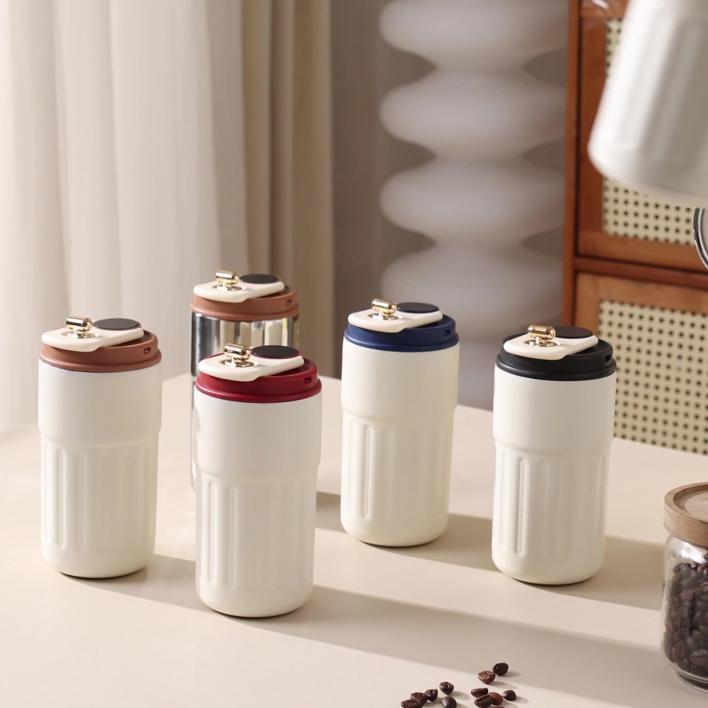 15 Oz/450ml Smart LED Coffee Cup Insulated Water Bottle Tumbler Cup W/ Digital Temperature Display