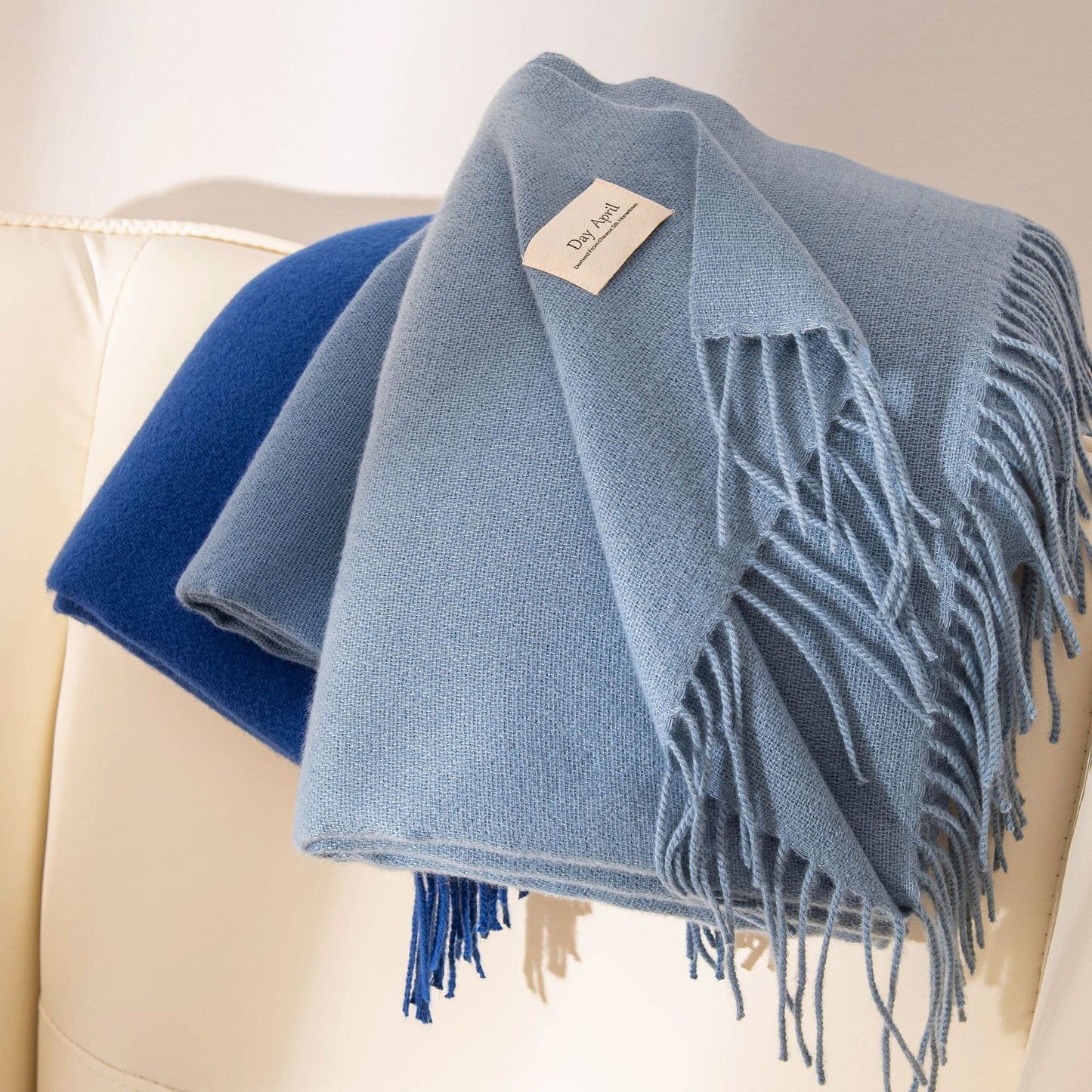 79'' Imitation Cashmere Scarf Pashmina Shawls Wraps, Autumn Winter Scarf Fringed Scarf - Woven Label
