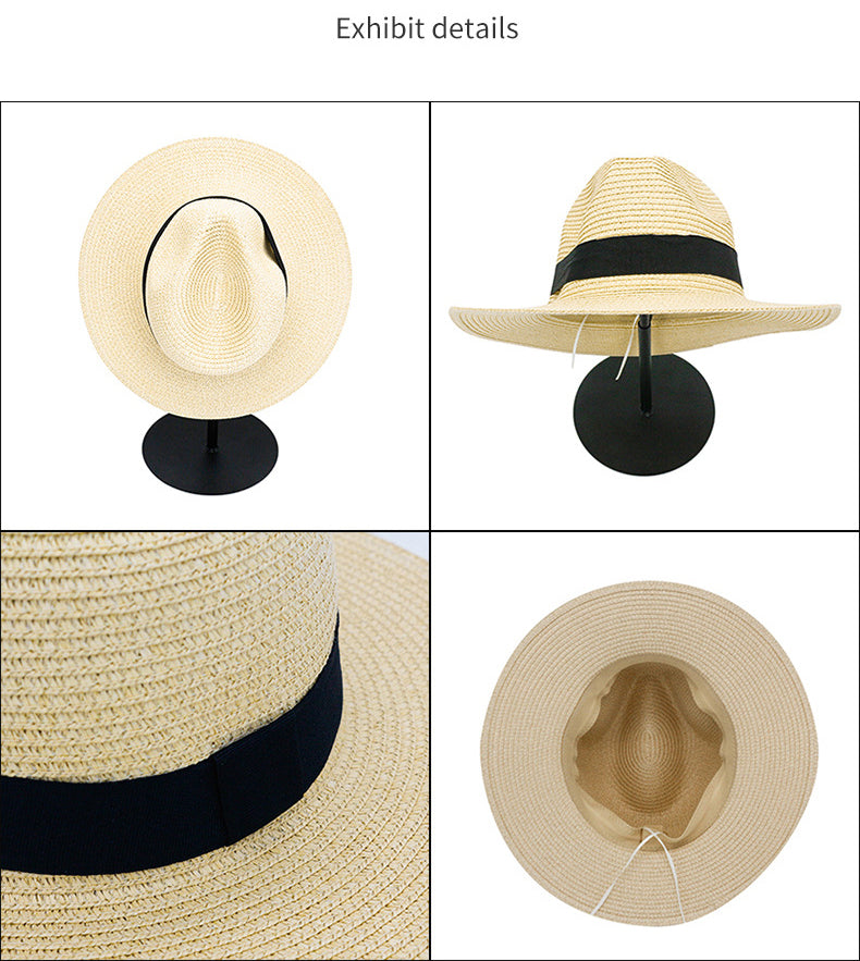 Folding Roll up Hat Wide Brim Straw Hat Lafite Panama Hat with Large Brim
