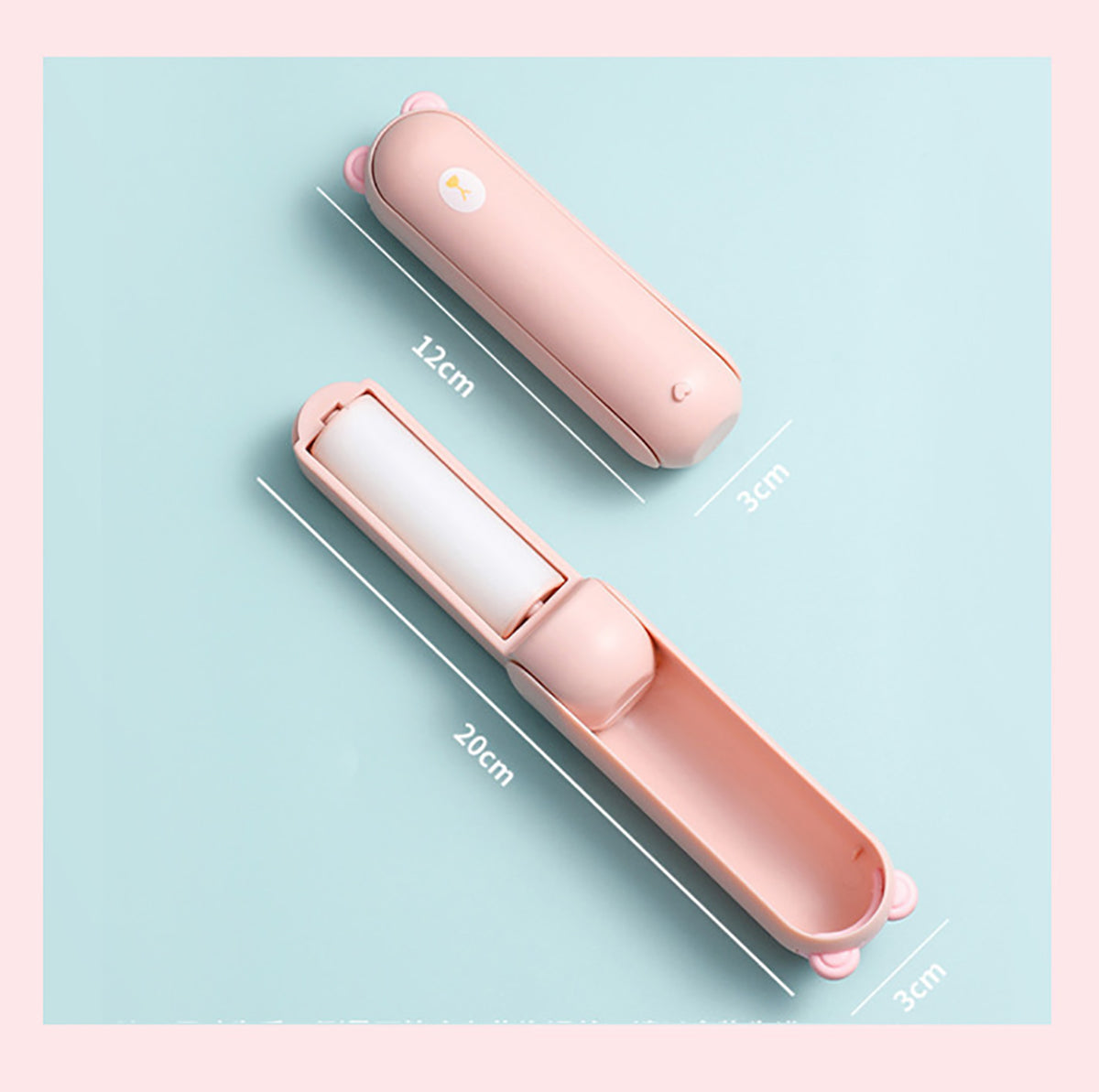 Cat Shaped Portable Folding Lint Roller Washable Sticky Roller for Clothes Pet Hair