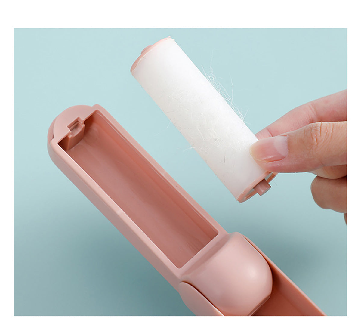 Cat Shaped Portable Folding Lint Roller Washable Sticky Roller for Clothes Pet Hair