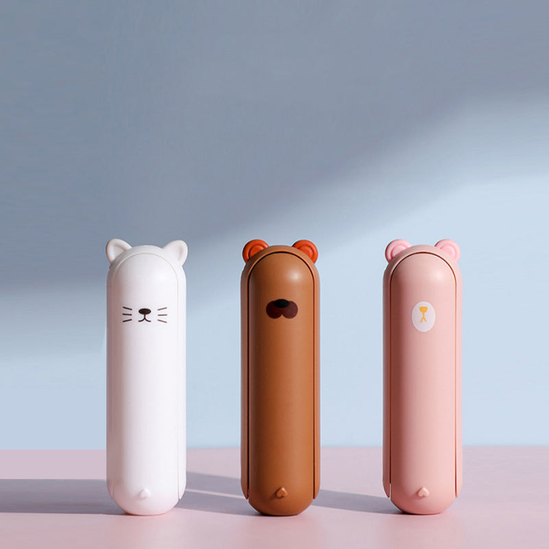 Cat Shaped Portable Folding Lint Roller Washable Sticky Roller for Clothes Pet Hair