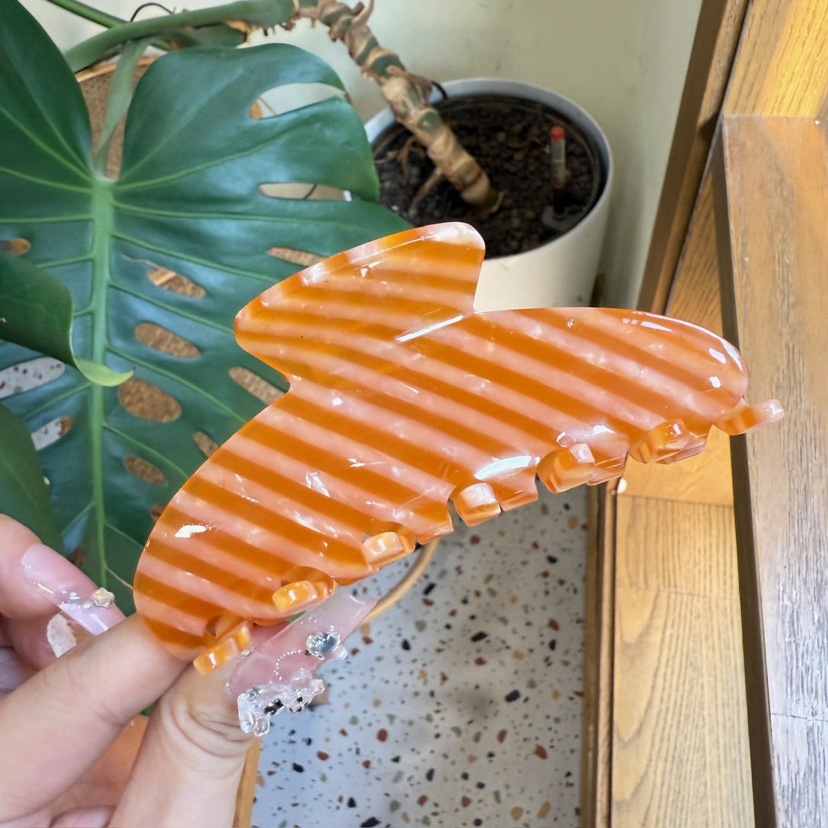 4" Wavy Cellulose Acetate Hair Claw Clips Hair Clips Hairpin Head Accessories