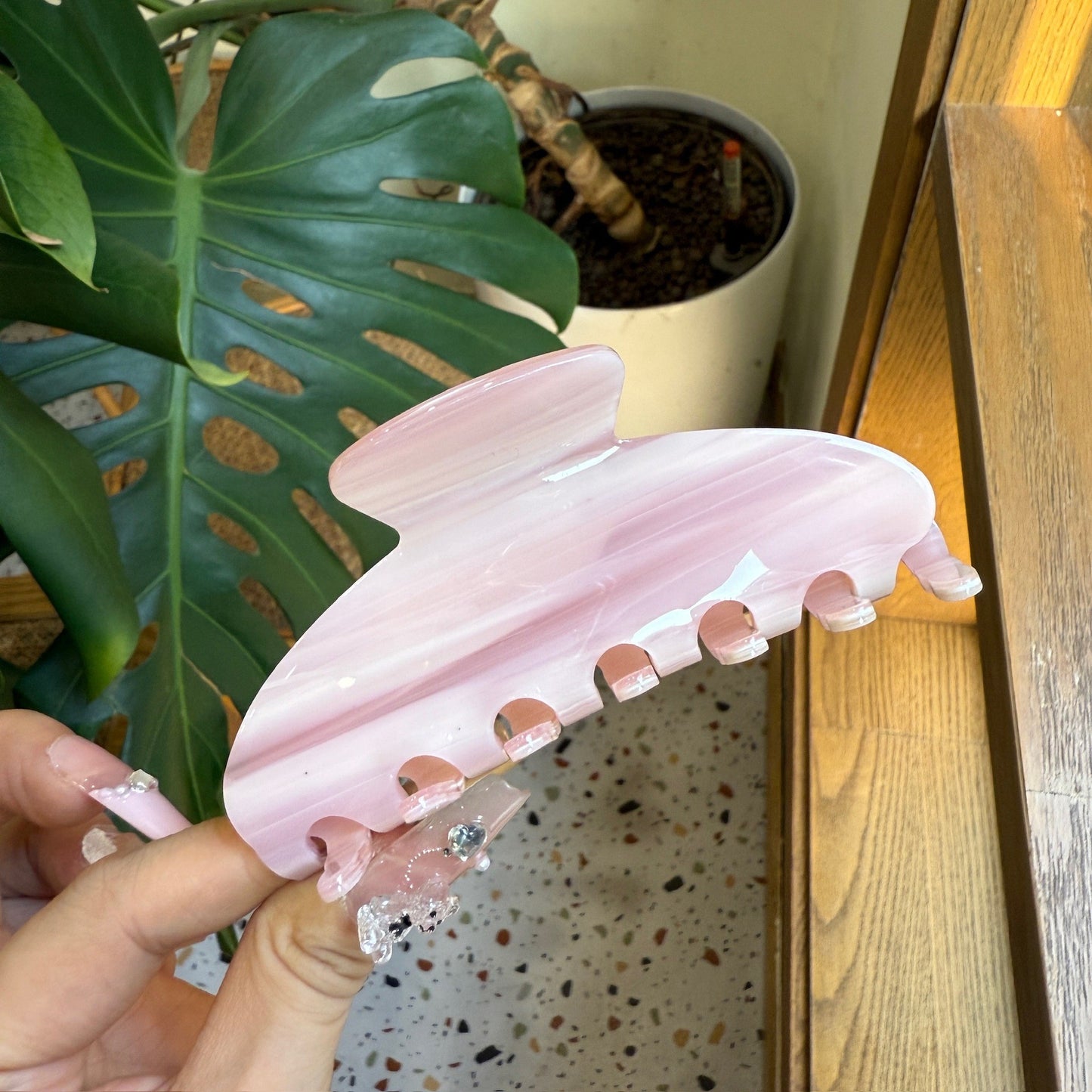 4" Wavy Cellulose Acetate Hair Claw Clips Hair Clips Hairpin Head Accessories