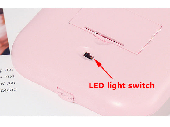 Rectangle 2 Sides LED Travel Makeup Mirror Portable Lighted Beauty Makeup Mirror