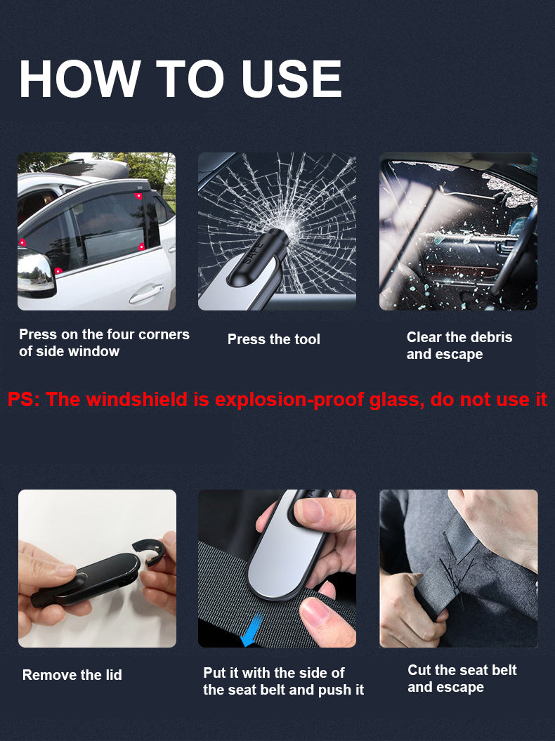 Portable Emergency Escape Automobile Safety Hammer Car Window Breaker/ Seatbelt Cutter(A3)