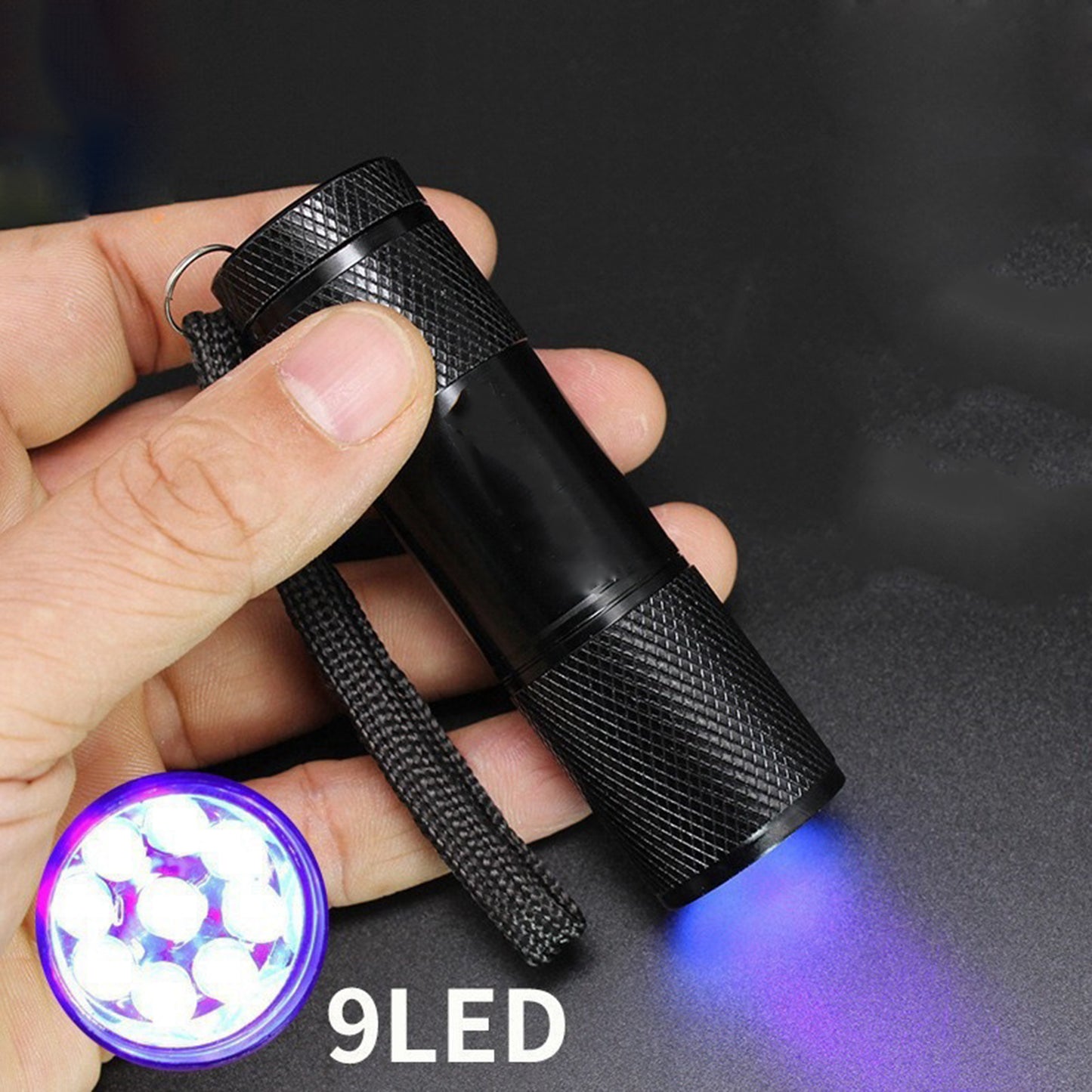 9 LED Mini Black Light UV Flashlight
