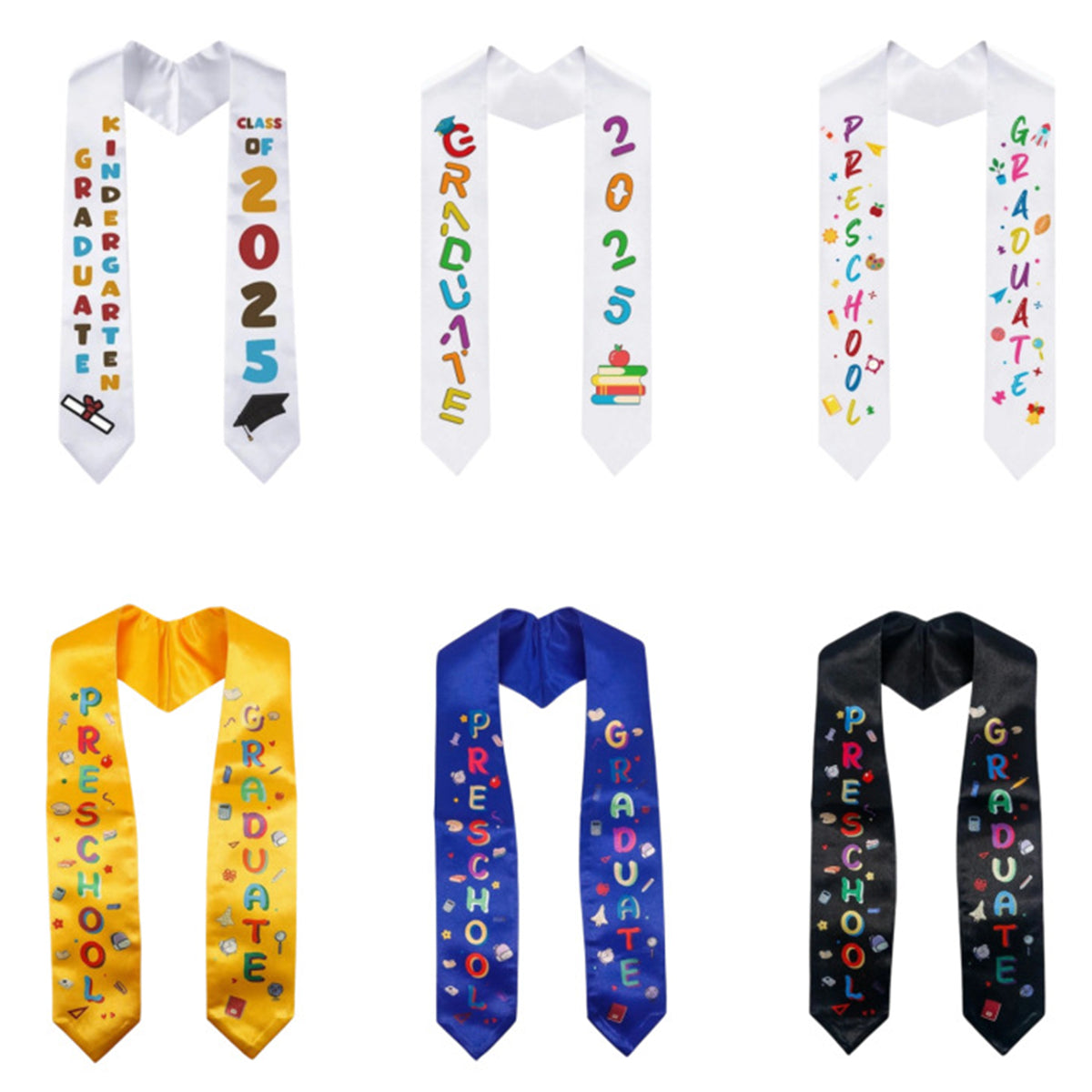 53" L Kindergarten Graduation Stole Unisex Kids Graduation Stole