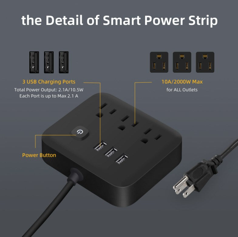 Surge Protector Power Strip w/USB Charging Ports