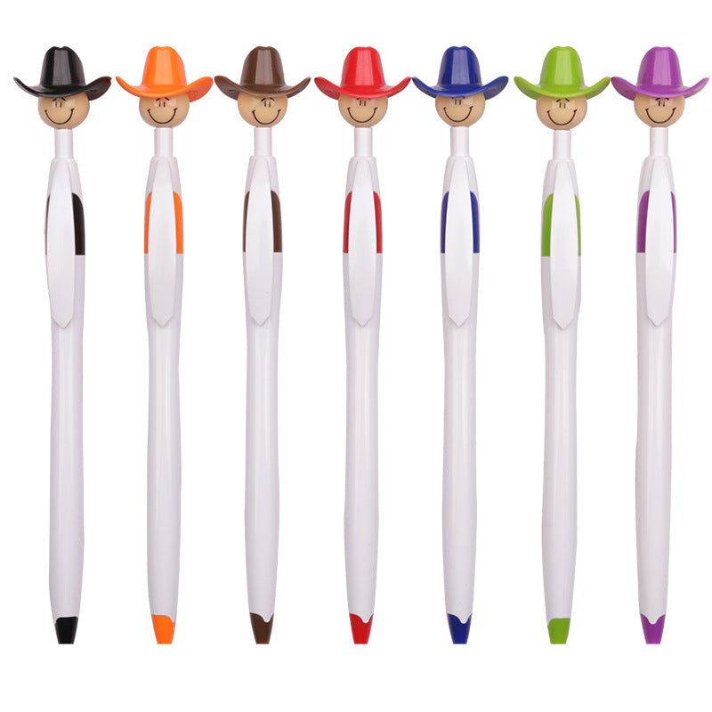 Cowboy Hat Smile Pen Retractable Ballpoint Pens For Kids Adults School Home Office Stationery Store