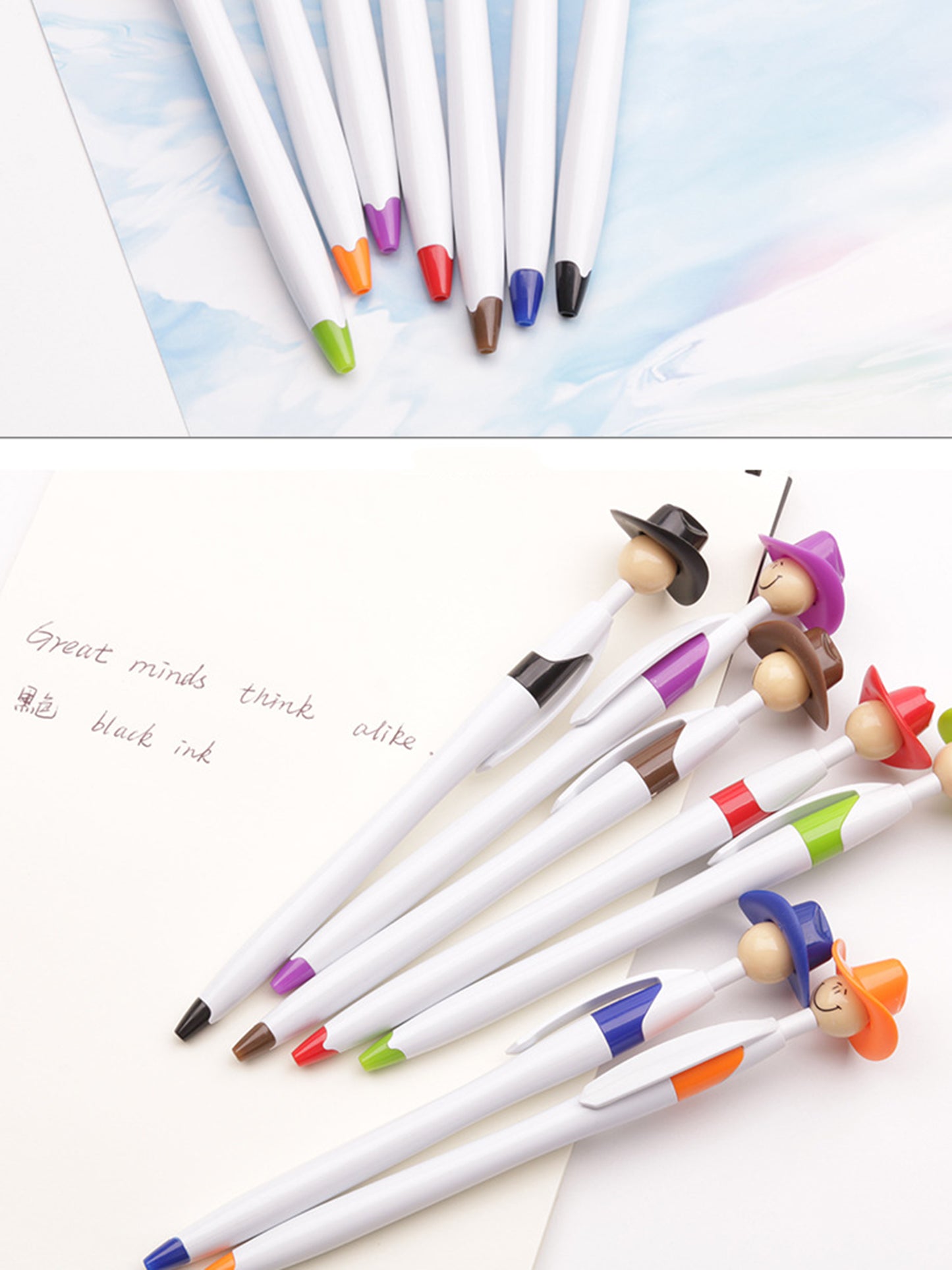 Cowboy Hat Smile Pen Retractable Ballpoint Pens For Kids Adults School Home Office Stationery Store