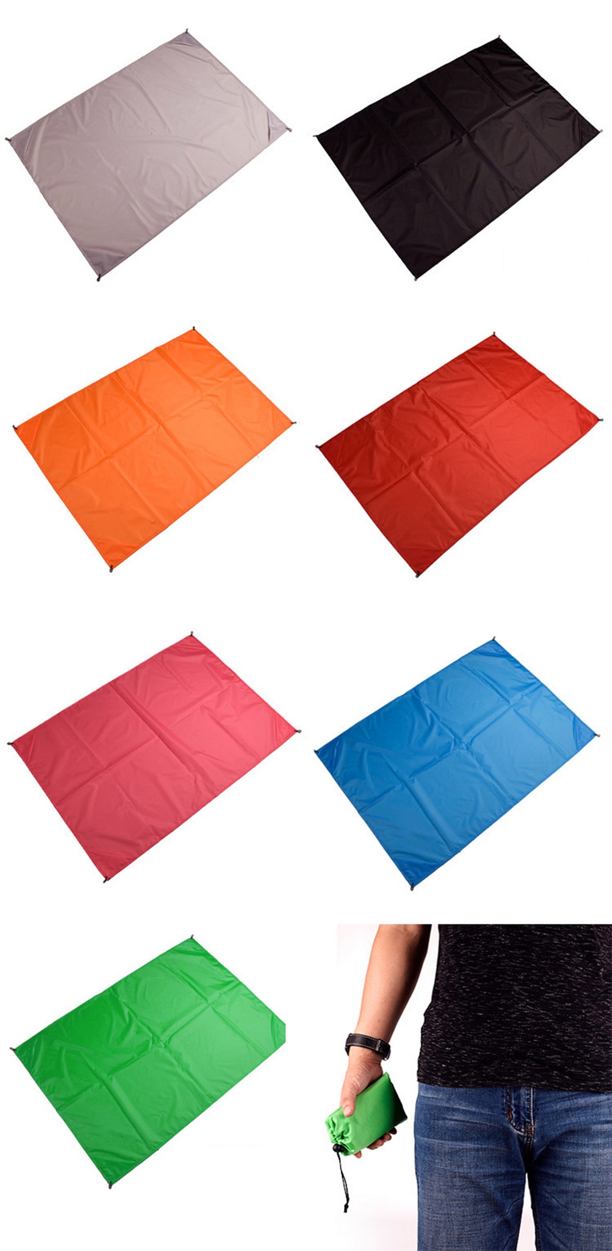 39.4 x 55.16" Large Sand Free Beach Mat Pocket Blanket