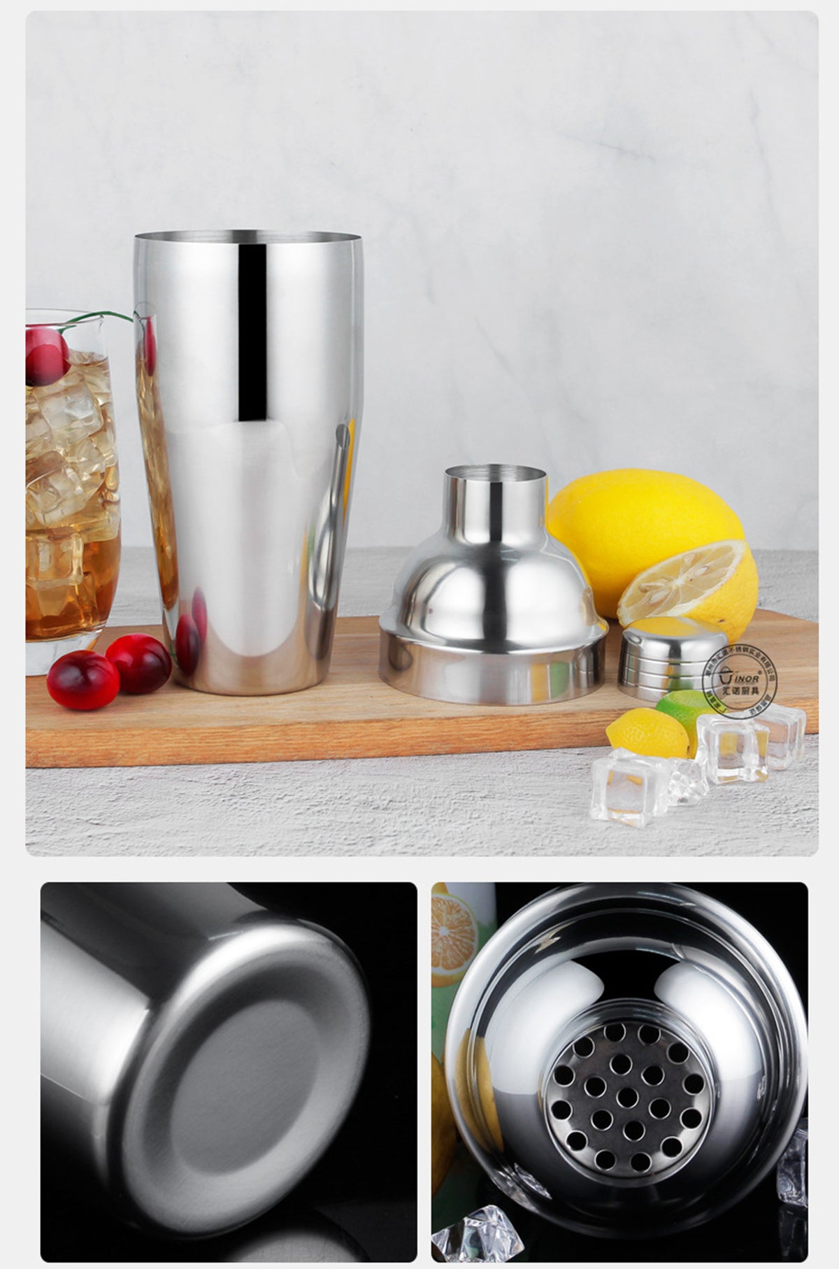 25oz Cocktail Shaker Professional Stainless Steel Bar Tools