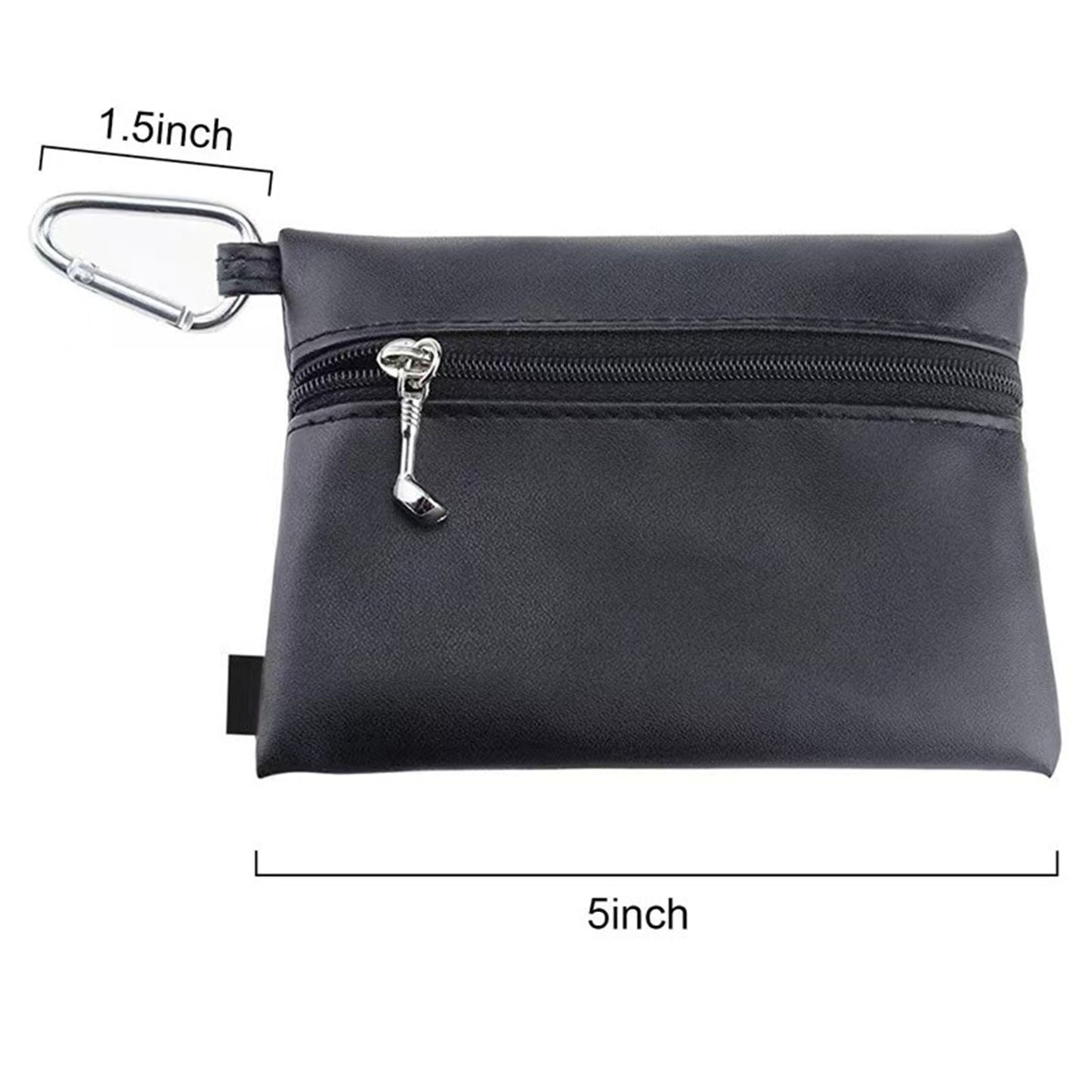 Mini Golf Tee Pouch Bag, Golf Ball Tee Storage Bag Leather Golf Tees Pocket with Zipper