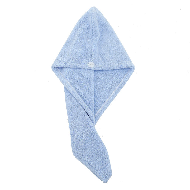Microfiber Hair Towel Warp Super Absorbent Hair Shower Cap with Button Quick Dry Towel