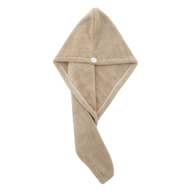 Microfiber Hair Towel Warp Super Absorbent Hair Shower Cap with Button Quick Dry Towel