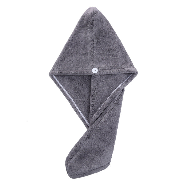 Microfiber Hair Towel Warp Super Absorbent Hair Shower Cap with Button Quick Dry Towel