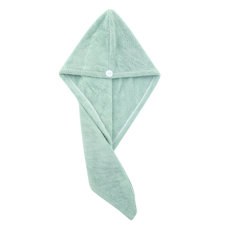 Microfiber Hair Towel Warp Super Absorbent Hair Shower Cap with Button Quick Dry Towel