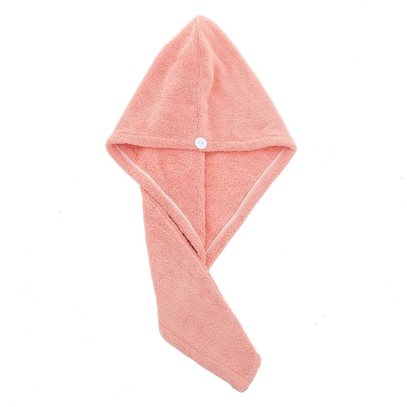 Microfiber Hair Towel Warp Super Absorbent Hair Shower Cap with Button Quick Dry Towel