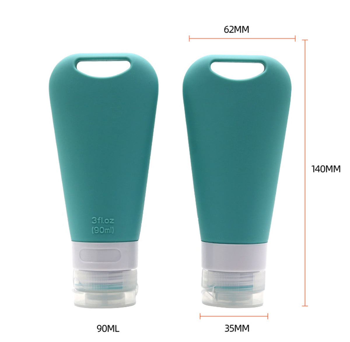 3 OZ Travel Bottles Set For Toiletries, Silicone Split Bottle Set (4 Pcs Set)