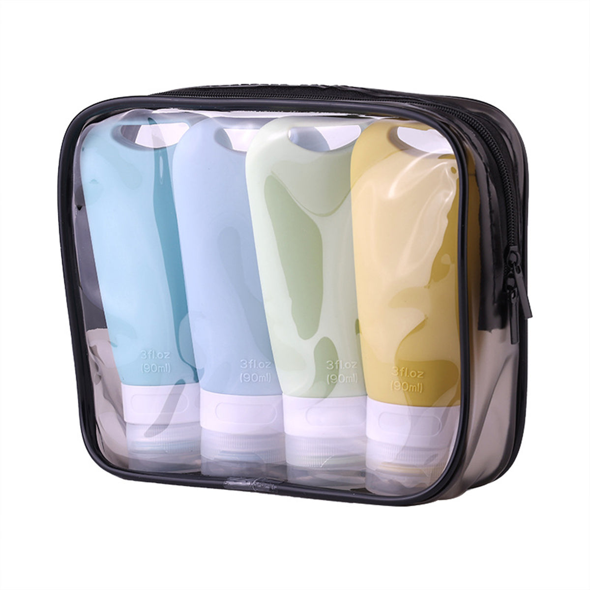 3 OZ Travel Bottles Set For Toiletries, Silicone Split Bottle Set (4 Pcs Set)