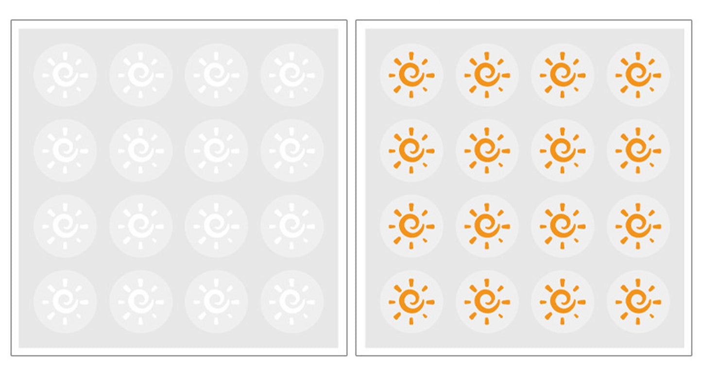 16Pcs / Sheets Sunburn Alert Sticker Sun Shape Detection Reminder UV Stickers for Sunscreen