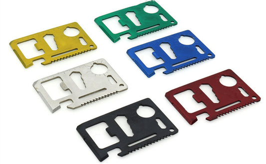 11-in-1 Function Stainless Steel Survival Wallet Tool