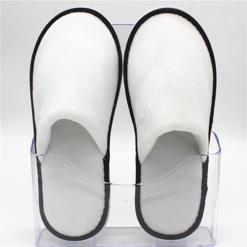 Disposable Thicken Velour Non-Skid Closed-Toe Hotel Slipper