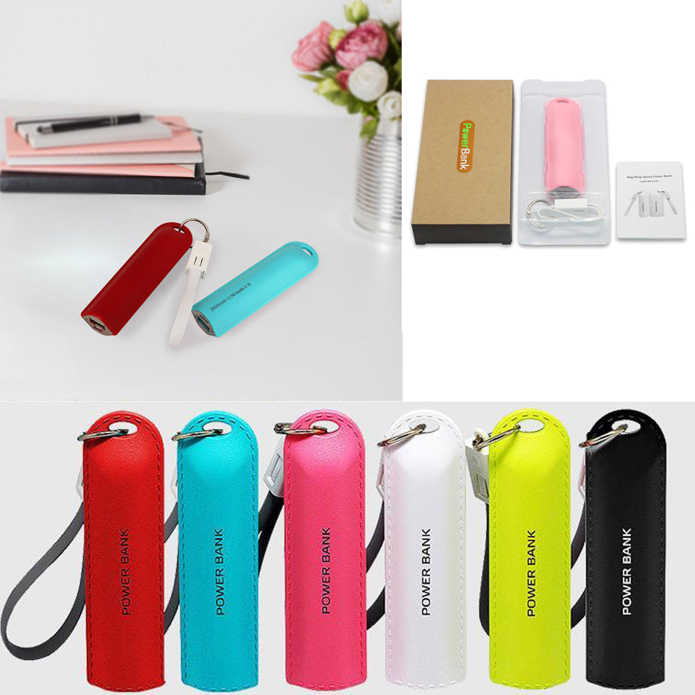 2000 mAh Power Bank Keychain w/Cable