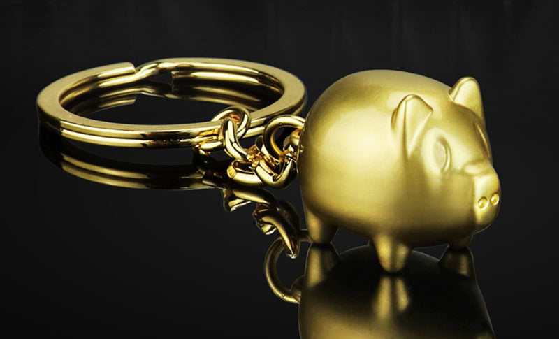 Golden Piggy Keychain
