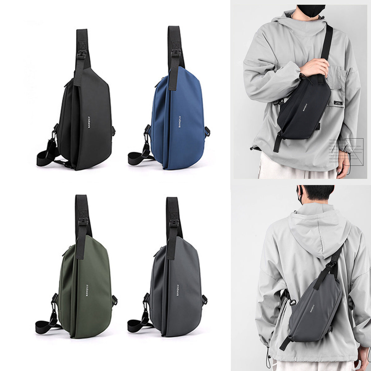 Lightweight/Large Capacity Chest Pack Waterproof Shoulder Bag Trendy Phone Waist Bag