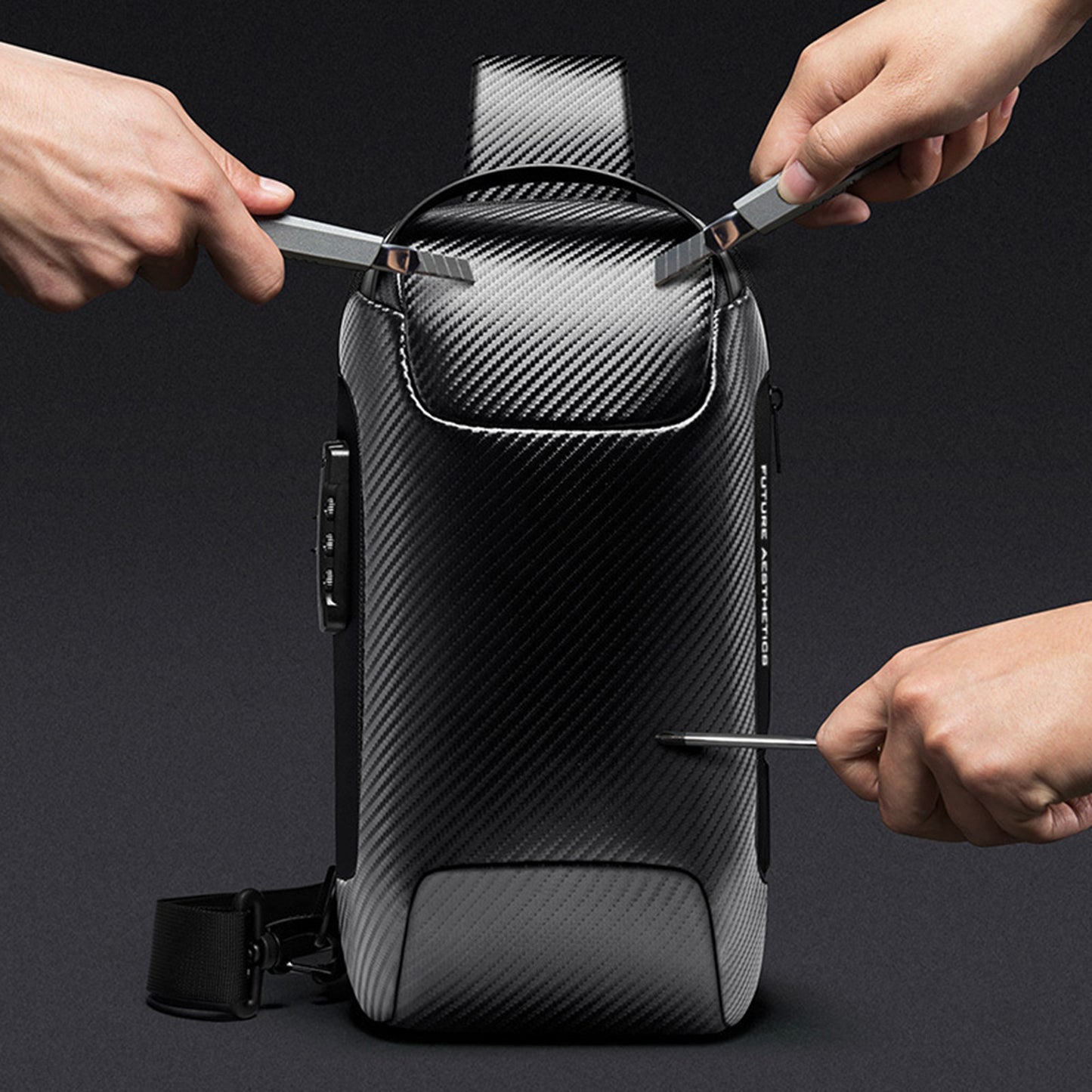 Anti-Theft Chest Bag Sling Backpack W/ Password Lock