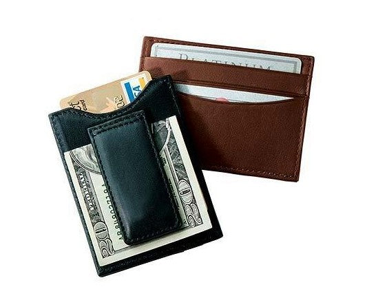 Leather Wallet w/Card Bags & Clip