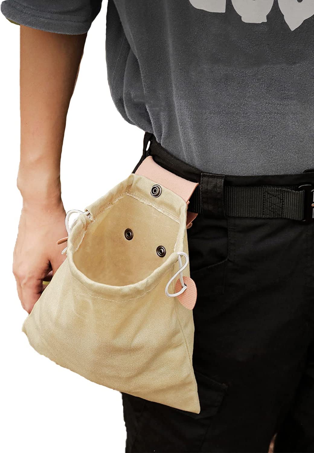 Waxed Canvas Mushroom Foraging Bag Collapsible Outdoor Camping Foraging Pouch Camping Hiking Bag