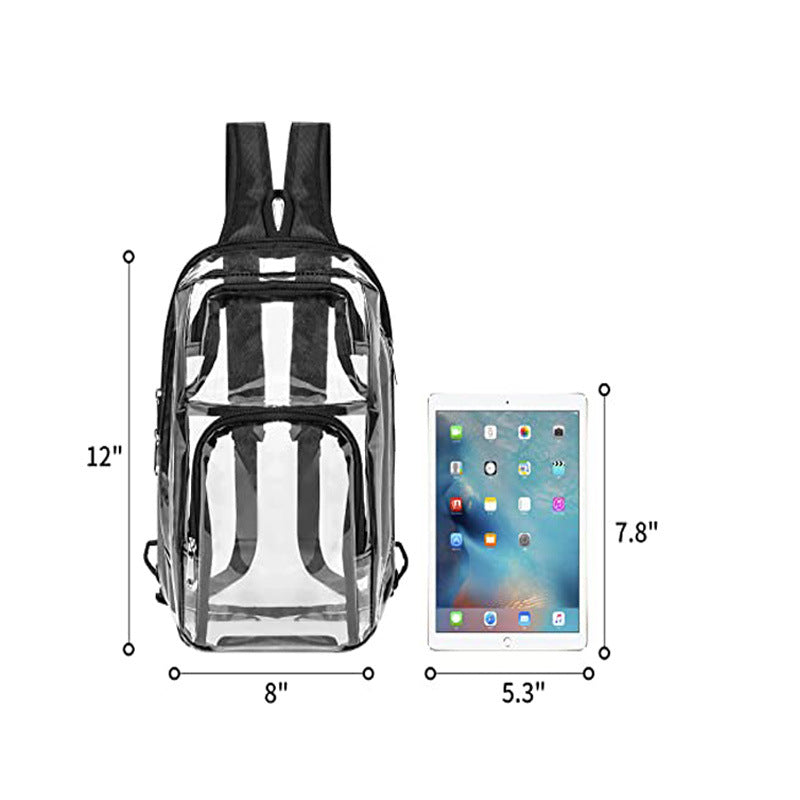 Transparent PVC Sports Backpack Stadium Bag Shoulder Bag Adjustable Shoulder Bag Travel Storage Bag