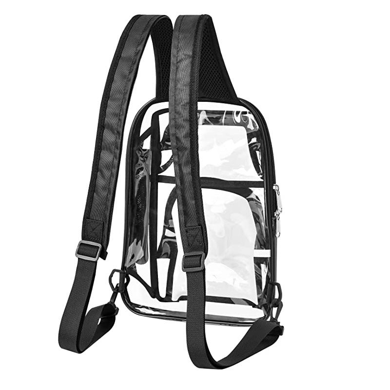 Transparent PVC Sports Backpack Stadium Bag Shoulder Bag Adjustable Shoulder Bag Travel Storage Bag