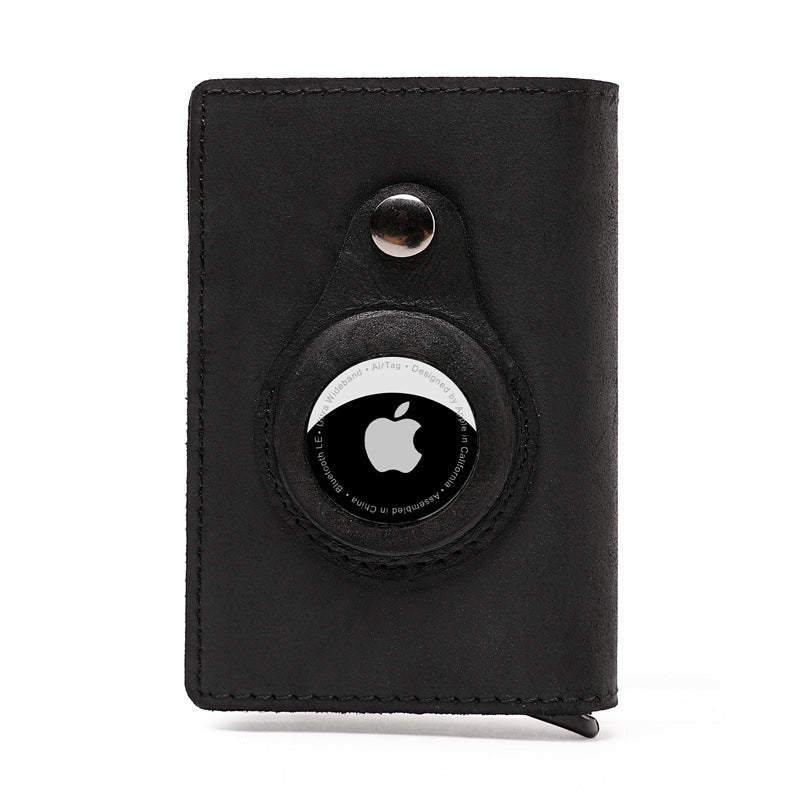 RFID Genuine Leather Air Tag Tracker Gentleman Wallet Money Clip