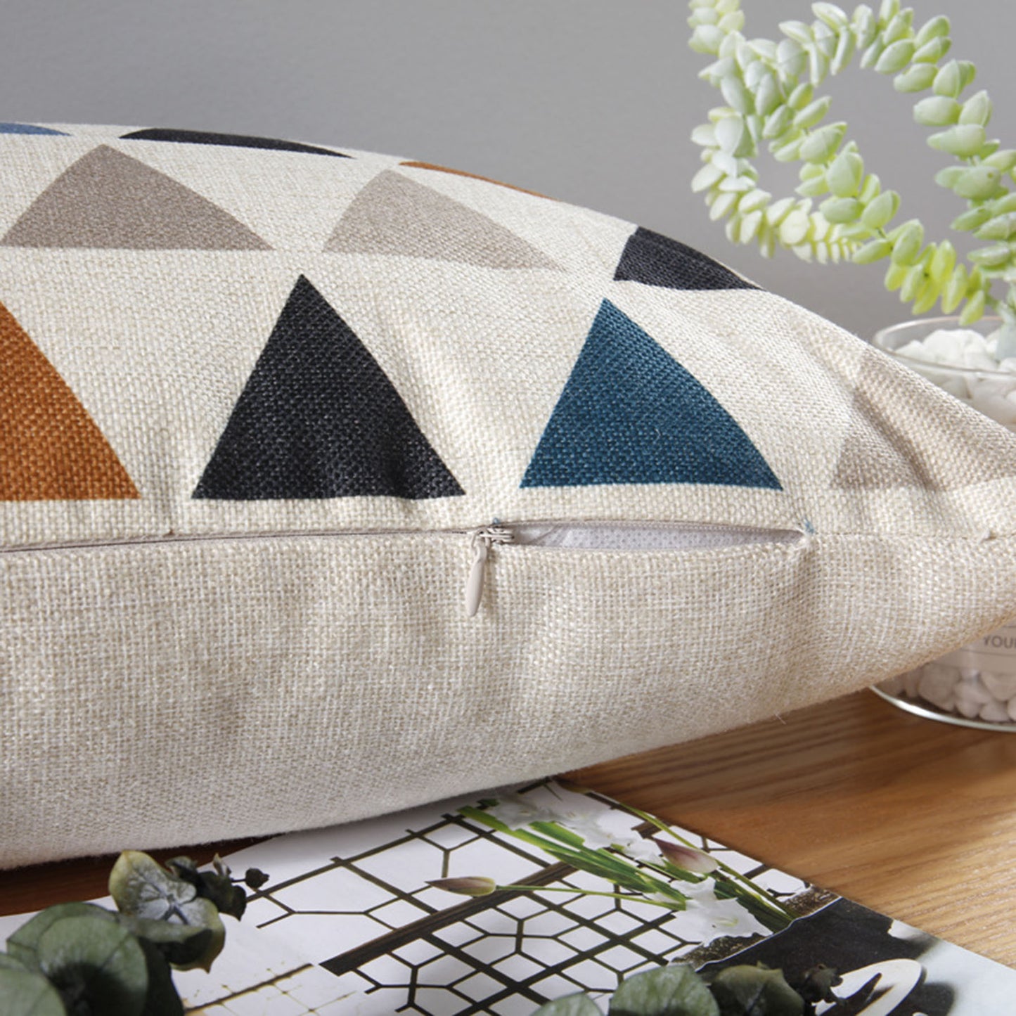 Full Printed 14 x 20" Premium Square Linen Throw Pillowcase With Hidden Zipper