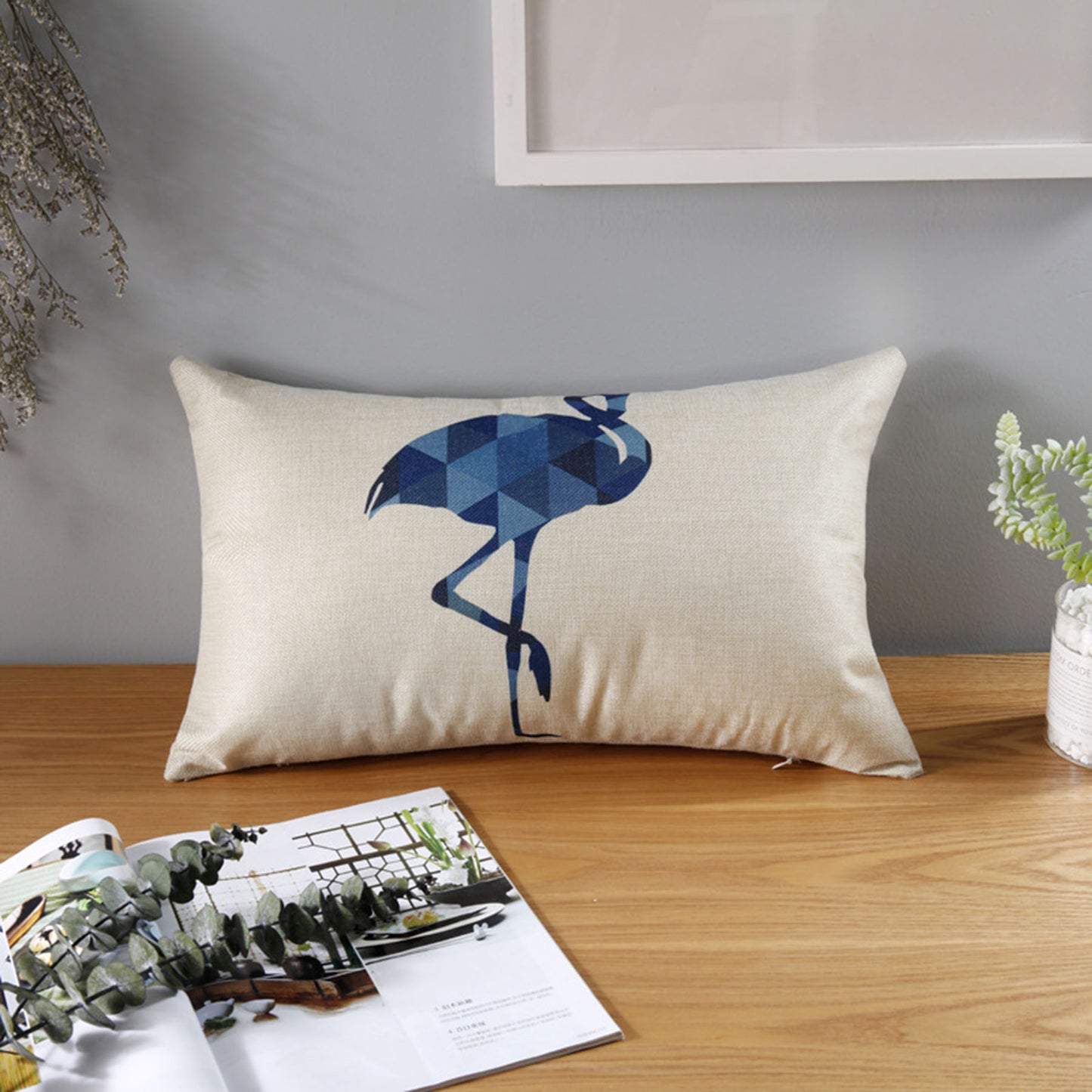 Full Printed 14 x 20" Premium Square Linen Throw Pillowcase With Hidden Zipper