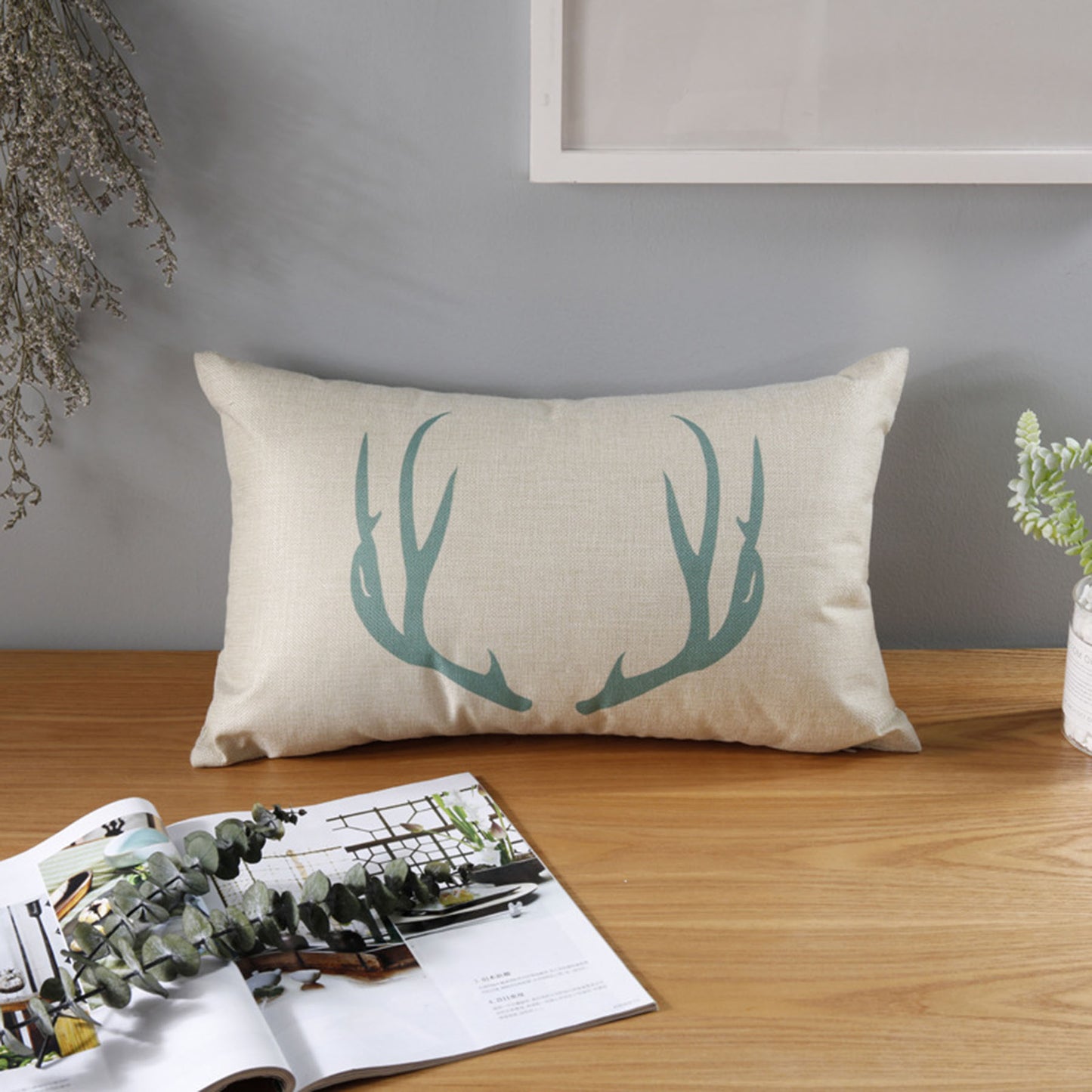Full Printed 14 x 20" Premium Square Linen Throw Pillowcase With Hidden Zipper