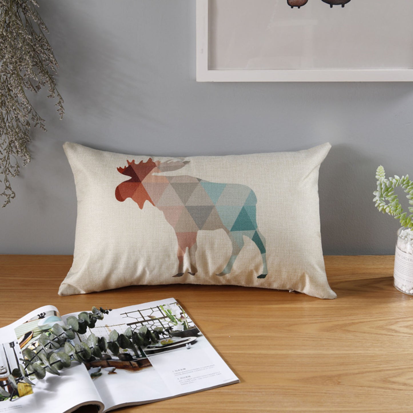 Full Printed 14 x 20" Premium Square Linen Throw Pillowcase With Hidden Zipper