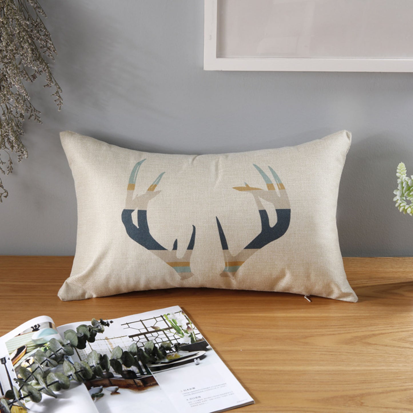 Full Printed 14 x 20" Premium Square Linen Throw Pillowcase With Hidden Zipper