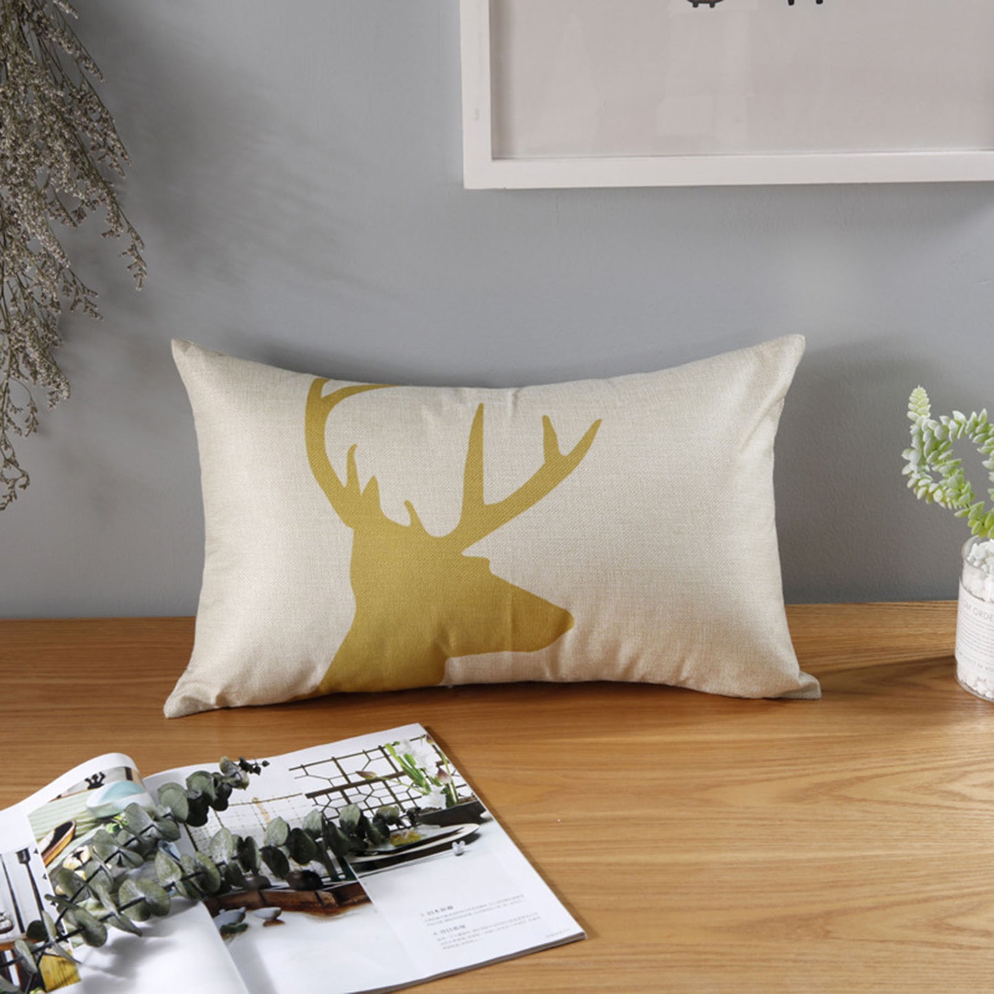 Full Printed 14 x 20" Premium Square Linen Throw Pillowcase With Hidden Zipper