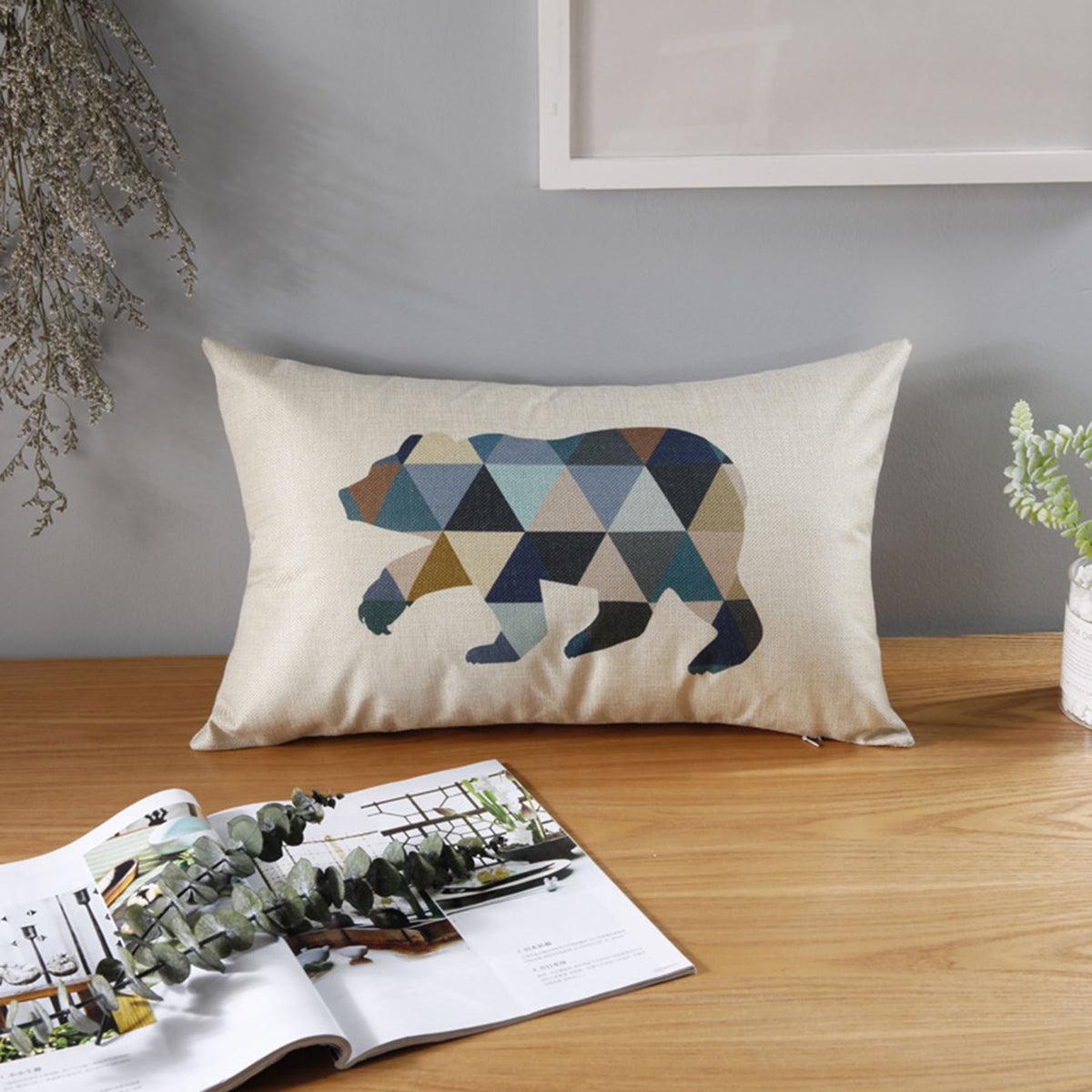 Full Printed 14 x 20" Premium Square Linen Throw Pillowcase With Hidden Zipper