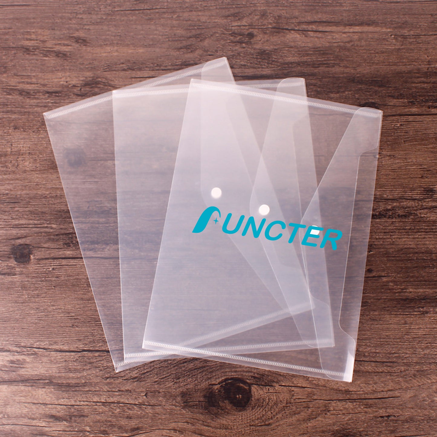 Clear Document Folders Transparent Filing Envelopes Poly Envelope with Snap Button (Transparent)