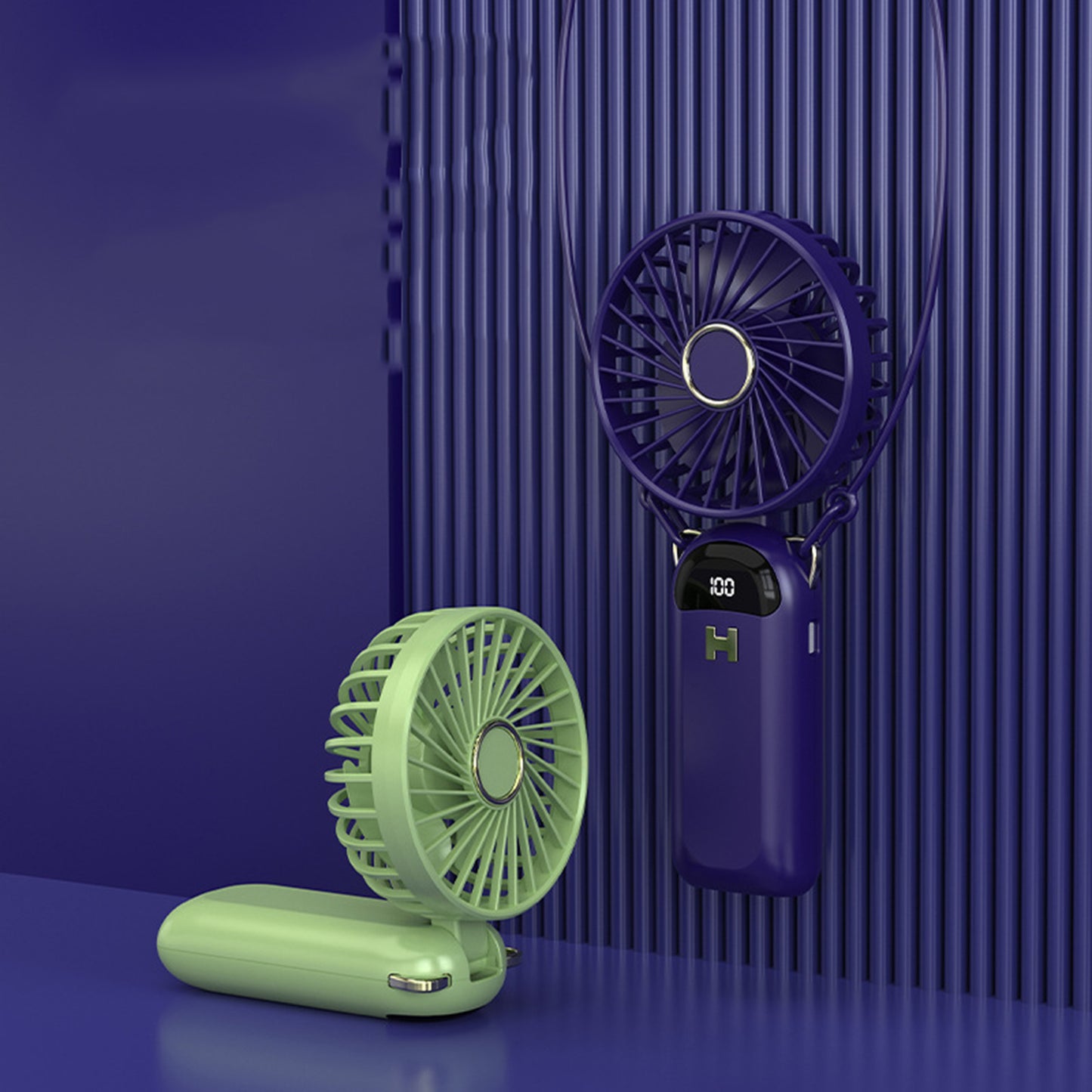 Mini Handheld Fan, Portable Personal Fan Hanging Neck Fan W/5 Speed Adjustable Fan