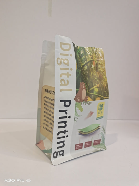 110 x 190 + 80 mm Eight Side sealing Coffee Bag Matte OPP Aluminum Plated PE Bag W/ Valve